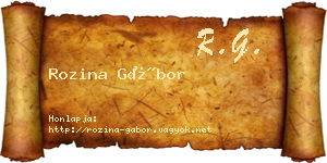 Rozina Gábor névjegykártya